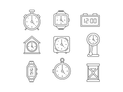 Icons sets. Flat style line icons.