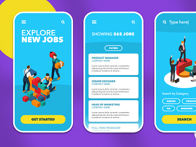 Job Search App app branding design mobile ui ux