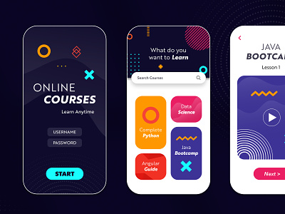 Online Learning App app branding design mobile ui ux