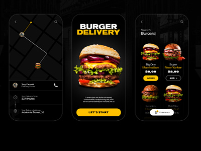 Burger Delivery App app branding design mobile ui ux