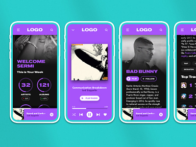 Music App app branding design mobile ui ux