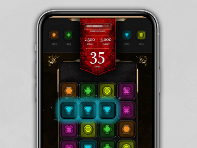 Medieval Match 3 Game app branding design mobile ui ux