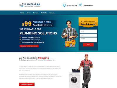 Plumbing: Landing Website branding landingpage website concept wordpress