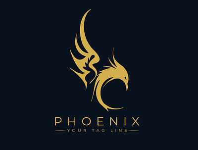 Golden Phoenix Logo app art branding design design art icon illustration logo ui vector