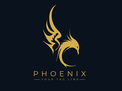 Golden Phoenix Logo app art branding design design art icon illustration logo ui vector