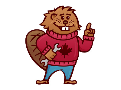 Beaver Mascot beaver canada canadian castor illustration mascot wrench