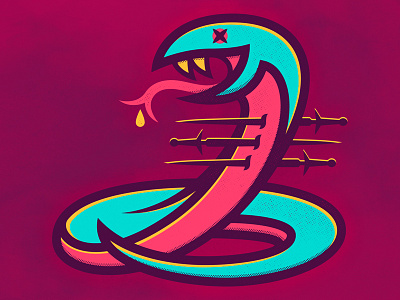 Snake neon retro snake sword