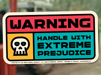 Warning Sticker branding logo skull sticker vector warning