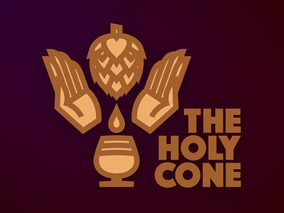 The Holy Cone beer beer branding hands hops lines logo practice sacrilege