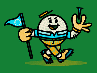 Ball Guy ball flag golf illustration tee