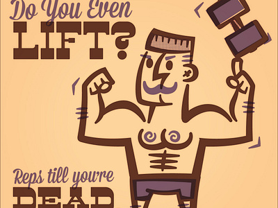 Do you even lift? halftones illustration moustache purple retro strong strongman vector vintage weightlifting weights