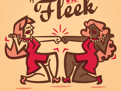 Pearls on Fleek fistbump fleek halftones illustration ladies pearls retro vector vintage women