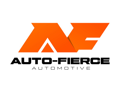 Auto-Fierce automotive brand branding identity logo design logodesign mechanic orange vector