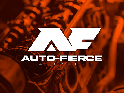 Auto-Fierce image automotive brand branding logo logodesign mechanic orange vector