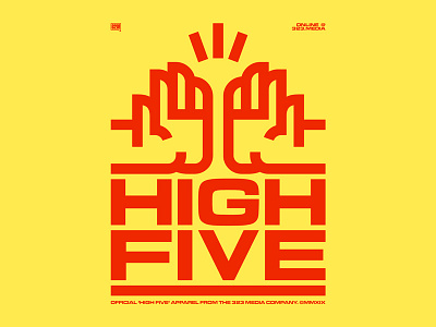 High Five hands high five illustration lines merch vector