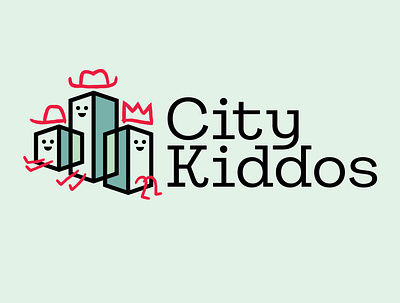 City Kiddos branding buildings city design hats kids logo logo design tower vector
