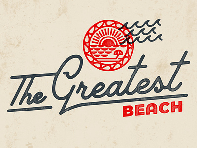 Greatest Beach Logo badge beach brand greatest logo logo design retro sun vector vintage waves