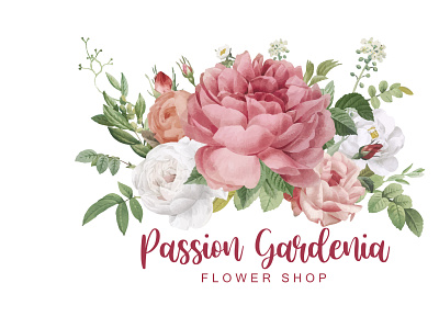 Feminine Watercolor Logo cosmetics design fashion feminine flowers handwritten photography salon watercolor