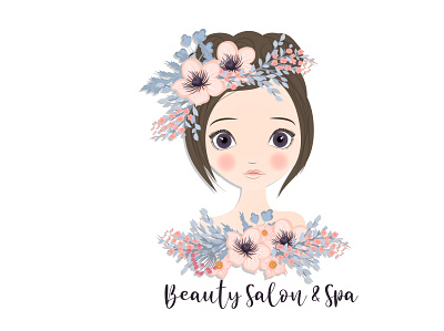 Feminine Watercolor Logo cosmetics design fashion feminine flowers handwritten photography salon watercolor