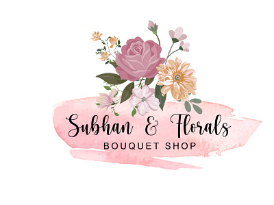 Feminine Watercolor Logo cosmetics design fashion feminine flowers handwritten photography salon watercolor