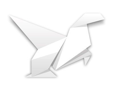 Logo concept dinosaur logo origami shadow white