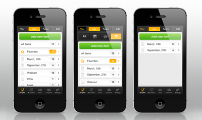 Flow - iPhone app to order groceries flow green groceries ios iphone orange ui