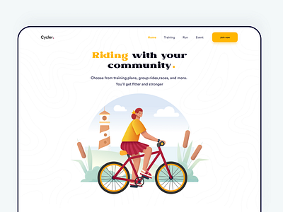 Landing page design for Cycle Community