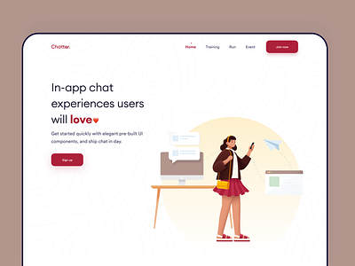 Landing page design for chatting platform