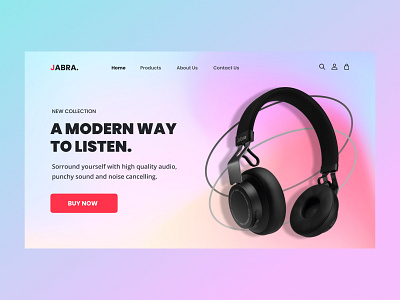 This is a landing page for a Headphones company. 3d 3d icons design header header design headset landingpage logo sound sound design ui ui ux webdesign website website design