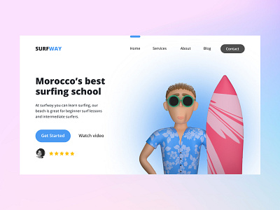 Surfing school header.