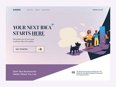 UI for a startup that can make your business idea come true app ui branding design header illustration logo modern startup ui ux webdesign