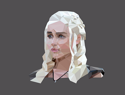 daenerys illustration lowpolyart portrait