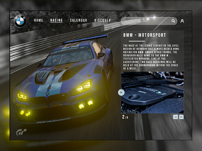 UI Web Design for BMW Motorsports