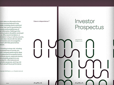 Numin Prospectus finance financial grid layout lota numin print prospectus typography