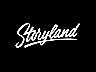 Storyland calligraphy custom hand writing lettering logo script vector