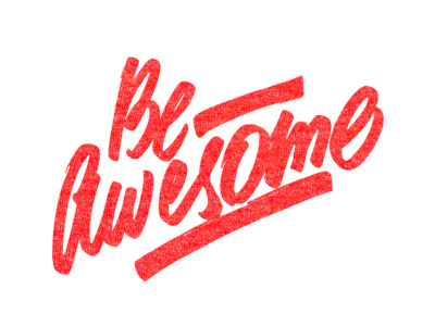 BeAwesome cloth clothing lettering red t shirt tee wear