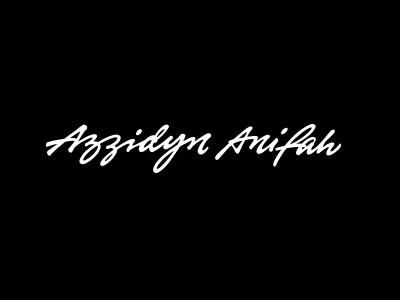Azzidyn Anifah calligraphy design lettering logo signature