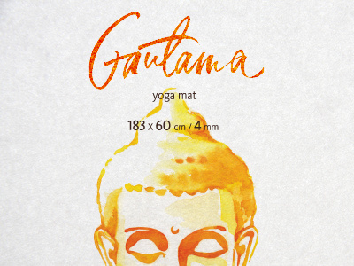 Gautama calligraphy hand writing lettering package packaging sticker typography water color