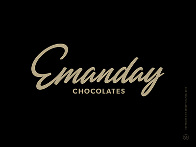 Emanday calligraphy candy chocolate emanday lettering logo logotype script