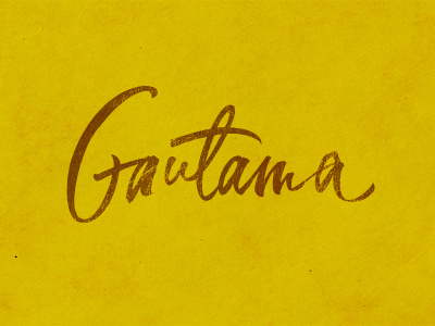 Gautama brush calligraphy custom lettering gautama hand written label
