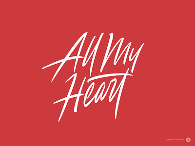 All My Heart calligraphy custom design heart lettering logo logotype script tattoo tattoo lettering tattoo logo typography