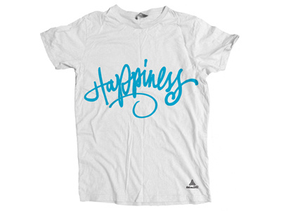 Happiness calligraphy draft hand writing silk printing sketch t shirt tee