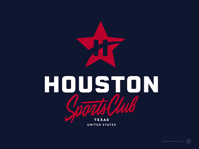 Houston Sports Club calligraphy clothing custom design houston hsc lettering logo logotype script sports typography