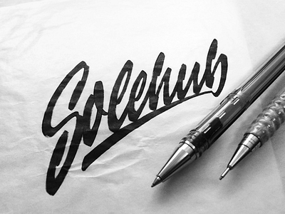 Solehub calligraphy custom design identity lettering logo logotype t shirt typography wear