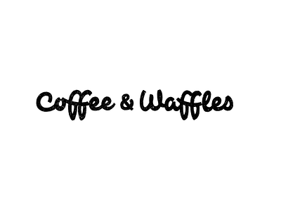 Coffee & Waffles black cafe coffee custom lettering logo logotype script typography