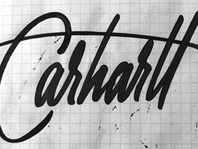 Carhartt-WIP lettering letters hand-writing calligraphy typography draft sketch tee t-shirt brush-pen gel pen black