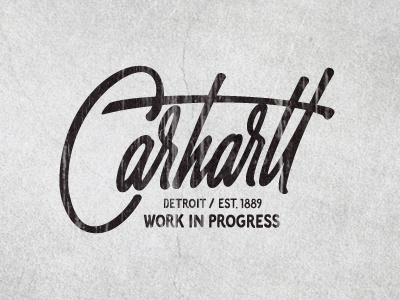 Carhartt brush calligraphy lettering pen t shirt tee typography
