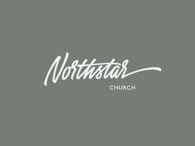 Northstar church brush calligraphy hand writing identity lettering logo pen