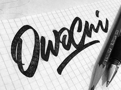 Owocni branding brush script brushpen script calligraphy custom design lettering logo logotype typography леттеринг лого логотип