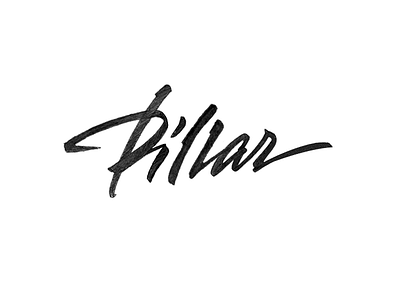 Pillar brush script brushpen script calligraphy lettering logo logotype pillar